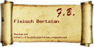 Fleisch Bertalan névjegykártya